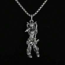 Vintage Punk Motor Girl Style Pendant Necklace, Women's Fashion Jewelry - 銀色 - 查看 5