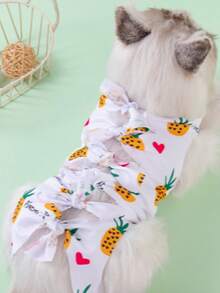 Tuta per il recupero della sterilizzazione dei gatti, abbigliamento chirurgico per cani/gatti di taglia piccola e media, abbigliamento stagionale per animali domestici - Bianco - Visualizzare 15