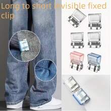 Unsichtbare Beinclips - nahtloser verdeckter Verschluss, verhindert Schleifen und Stolpern, einfach zu installierende Jeans- und Lässig Hosen-Versteller, in verschiedenen Farben erhältlich, hochwertige, dauerhafte Verschlüsse, Taillenzuziehende Kleidungsaccessoires, Taillenverstärker, glatt verarbeitetes Accessoire, transparente Hülle, Anti-Stolper, verdeckte Verschlüsse - Verschiedenfarbig - Übersicht 6