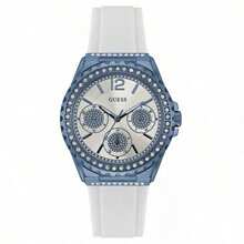 Guess Women's Quartz Watch, Analog Display And Silicone Strap W0846L7