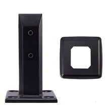 1PCS 304 Stainless Steel Standing Stairs Balcony Glass Post Balustrade Railing Clamp Spigots Square Floor - Black - View 5