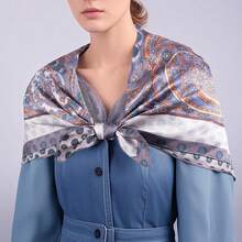 Mulberry Silk Scarfs Small Square Scarfs For Women 21" X 21" Lightweight Square Satin Head Scarf Neck Scarves{"Size":"35\"","Color":"Purple"} - 紫色英吋 - 查看 6