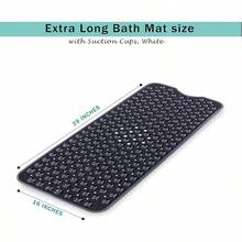 Alfombrilla de bao Antideslizante con ventosas, 100x40cm40x16in Tapetes para Tina de Bao extralargas antimoho, Lavable a mquina, sin ltex para Ancianos y nios. Black - Negro - Ver 3