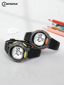 MINGRUI Best-Selling Waterproof Children's Watch, Simple & Fashionable, Luminous Alarm Clock Timer Multi-Function Watch For Boys & Girls, School Supplies, Kids' Gift - Multicolor - View 4