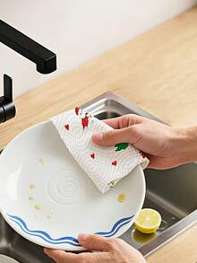 Christmas Kitchen Paper Towels, 3-Ply Thickened Roll, Disposable Kitchen Cleaning Dry & Wet Dual-Use Household Thickened Roll Paper, Disposable Kitchen Paper Towels, Washable Dry & Wet Dual-Use, Cleaning Supplies, Random Style Selection, Christmas Family Cleaning Tools, Christmas Gift, Christmas Decorative Paper Towels - Multicolor - View 6