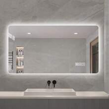 Badspiegel-mit-Beleuchtung 120x60cm, Dimmbar, 3 Farbtemperaturen 3000K-6000K, Badezimmerspiegel mit Entfoggen, Speicherfunktion, LED-Spiegel-Bad, HD Hartglas, Horizontal/Vertikal