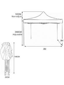 Carpa Toldo Plegable 3x3 Impermeable Y Reforzado  Color Azul Y ROJO - Azul - Ver 10