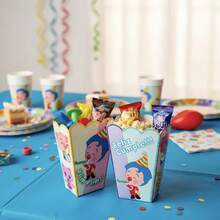 Artículos de Fiesta de Plim Plim Payaso Payasito Platos, Vasos, Dulceros, Palomero, Lona, Mantel, Globos, Pines, Botones, Gorritos, Gorro, Banderín Decoración Pastelero Aguinaldo Bolo Volo Caja Adornos Palomeras Vajilla Desechables - Palomero - 10pz - Ver 6