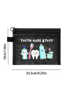 Tooth Print Makeup Bag, Mesh Portable Makeup Bag, Coconut Tree Print Bag, Travel Makeup Bag; Essential Beach Swimsuit Storage Artifact For Vacations; Coconut Tree Heart-Shaped Printed Bag Is A Must-Have For Summer Music Festivals, Perfect For Girlfriends; Foldable Lightweight Makeup Bag