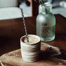 [100 Pack] Mixed Black Patterned Paper Straw, Disposable Straw, Suitable For Birthdays, Coffee, Cocktails, Lemonade, Beverages, Bars, Restaurants, DIY Decoration, Party Supplies, Weddings, New Year's, Bride/Baby Baptism, Halloween, Christmas Decoration