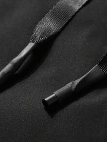 Men's Long Sleeve Jacket With Hooded Design, Convenient Zipper Closure, Simple Yet Layered Style. Overall Slim Fit, Suitable For Daily Outings, Casual Gatherings And More Occasions. - Black - View 4