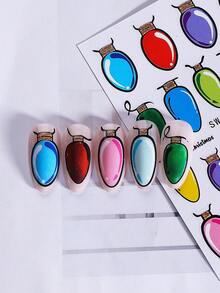 قطعتان من ملصقات أظافر بأضواء عيد الميلاد اللامعة، ملصقات ديكور أظافر ثلاثية الأبعاد بتصميمات كتب الكوميكس والأضواء، تصاميم فنية للأظافر ذاتية اللصق لحفلات الشتاء وعيد السنة الجديدة للنساء والفتيات