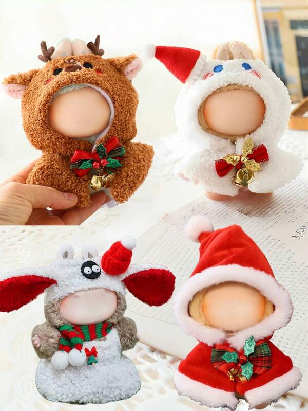1pc Doll Clothes For Labubu, Christmas Costumes For 15.01-16.99 Cm Cute Q Edition Doll Accessories Dress Up Interactive Gifts, Holiday Gift Doll Costumes (Doll Not Included) For Doll