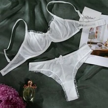 Sexy Thin Perspective Two-Piece Set, Female - trắng - Xem 7