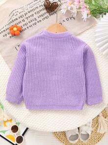 Infant Girls' Cute & Sweet Pigeon Embroidery Crew Neck Knit Sweater