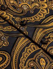 Mens Waistcoat Gold Orange Paisley Vest Tie Handkerchief Cufflinks Set Tuxedo Gilet Wedding Formal Casual - 金色 - 查看 2