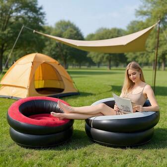 Inflatable Sofa Chair Inflatable Blow Up Chair Folding Portable Garden Furniture For Patio Porch Bedroom Outdoor Room Movie