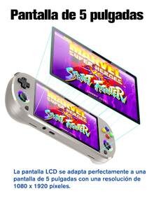 El paquete de la consola portátil retro incluye 1 mando, más de 20 000 juegos incorporados, pantalla IPS de 5.1 pulgadas, sistema Linux de código abierto, tarjeta de almacenamiento de 64 GB, compatible con conexión a TV, color gris. Perfecto para regalos de cumpleaños, el Día del Niño, San Valentín, Año Nuevo y Navidad - Negro - Ver 5