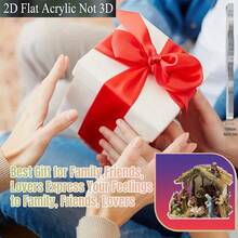 Traditional Christmas Scene Acrylic Sign - Desktop Nativity Decor For Home, Office & Cafe - Weather-Resistant Bohemian Style Holiday Ornament - Unique Gift Idea - Multicolor - View 5