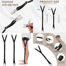 YYC Mozeat Lens Mens Shirt Stays Adjustable Shirt Stays For MenElastic Shirt Garter Adjustable Elastic Garter Straps Sock Nonslip Clamps - As Pic - View 1