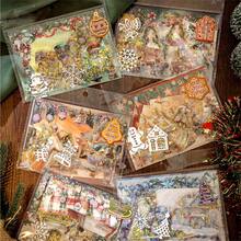 Pachet Creatives 25 de coli/pungă, seria Starlight Christmas Island, autocolante de colaj cu peisaje rafinate în stil Crăciun, rechizite pentru scrapbooking, accesorii pentru caiete, rame foto decorative, huse pentru computer și telefon, pahare cu apă, reviste vechi, penare, autocolante decorative pentru birou, autocolante pentru sezonul de întoarcere la școală, rechizite școlare - Multicolor - Vizualizare 4