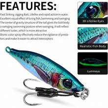 Seuelos de pesca Luya - cebo de placa de hierro, impresin de inyeccin de tinta 3D, pequea placa de hierro, cebo binico de Luya, pesca de lubina de agua dulce de larga distancia Cebos para Pesca - 80G + D - Ver 7