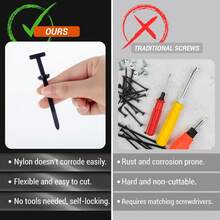 升级版尼龙通用扎带扣，多功能尼龙夹，抗紫外线汽车拉链领带夹，适用于汽车挡泥板、保险杠、后备箱和家庭使用（50 件） - 彩色 - 查看 4