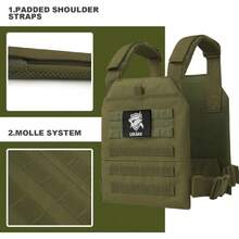 Adjustable Weighted Vest, Tactical Weight Vests For Men And Women, Body Weight Vest For Strength And Endurance Training, Fitness, Running, WODs,22013820 - 綠色 - 查看 2