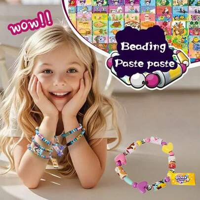 DIY Cartoon Bracelet Sticker Wristband, Mini Sticker Toys With Over 1000 Fun Sticker Designs, Children's Toy Gift (Random Color And Pattern)