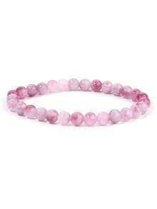 1pc Multicolour Tourmaline Beaded Bracelet For Women Men Plum Tourmaline Jade Love,Prosperity And Good Luck Crystals Partys Jewelry Gifts UNISEX - Multicolor - View 8