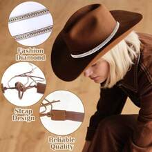 YC 6 Pcs Cowboy Hat Accessories For Women Men Cowgirl Bands Hats Western Style Hatbands Fashion - Nhiều màu - Xem 5
