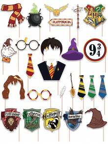 WB Harry Potter Officially Licensed Harry Potter Series Party Paper Photo Booth Props Magical Wizard Party Photo Props Castle Glasses Birthday And Balloon Set Birthday Decorations Accessories Party Supplies - Harry Potter - View 11