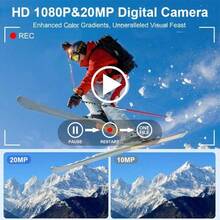 SEREE Digital Camera Photography Kit With 2.4-Inch Screen, 1080P HD, 16x Zoom, 9.88mm Wide Angle, Portable Vlogging Travel Camera, Includes 32GB Card Cleaning Tool, Suitable For Beginners - B 套裝 - 查看 9