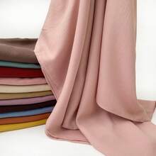 1pc Women's Classic Retro Solid Color Crinkle Breathable Soft Headscarf, Ladies' Versatile All-Season Fashion Headwrap, Multi-Functional Outdoor Windproof, Decorative Elegant Scarf, Shawl