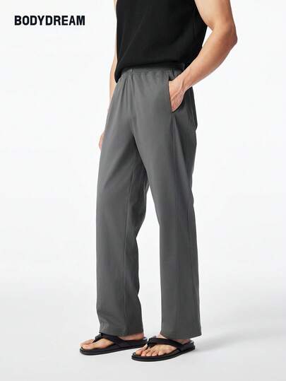 [Cold Air Series] BODYDREAM Men's Cooling Quick-Dry Casual Pants, Solid Color Straight Leg