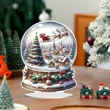Classic Christmas Snow Globe With Countryside Scene, Trees And Reindeer - Versatile Holiday Decor For Home And Living Room - Christmas Gift