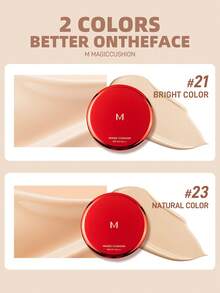 MISSHA Lustrous, Smooth And Flawless Air Cushion Powder Cream,Coverage, Long-Lasting, Waterproof And Oil-Control, Satin Finish,15g/0.52oz - 21 BRIGHT COLOR - View 4