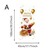 1/2 pièces Autocollant de fenêtre statique en or de bonhomme de neige de Noël, sticker en PVC pour vitre, décoration thème d'hiver pour cuisine ou salon, embellissement, décalcomanie vinyle, fournitures de fête de Noël