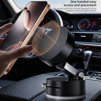 Car Dashboard Phone Holder With Multi Position Magnetic Adjustable Horizontal Installation, Comes With A Pad, Compatible With All Phones, Waterproof ABS Material, Car Phone Holder Fashionable Car Accessories Textured Surface