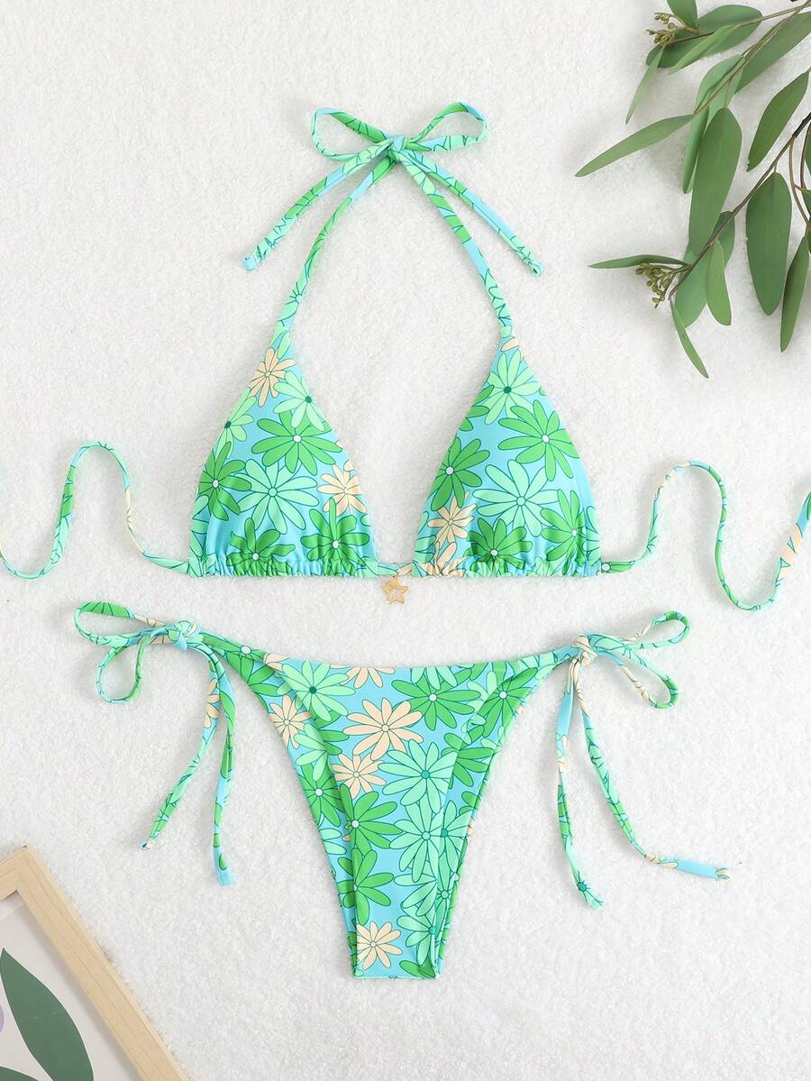 مجموعة بكيني مطبوعة بالزهور للنساء 2025