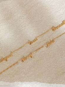 Modischer, personalisierter, einzigartiger, eleganter, schicker, luxuriöser, goldener Buchstaben-Namenskette im Kubaner-Link-Stil, Geschenk für Familie, Freunde, Paare, Geburtstag, Feiertage, Jahrestag, Vatertag, Muttertag, Reisen, Party-Accessoire