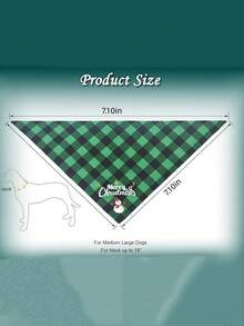 1 قطعة - وشاح رأس للكلاب بطبعة شطرنج كلاسيكية لعيد الميلاد، وشاح مثلث للحيوانات الأليفة، مناسب للكلاب متوسطة وكبيرة الحجم، بطبعات بابا نويل والرجل الثلجي على طبعة شطرنج كلاسيكية