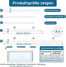 Curtain Window Rods - White - View 10