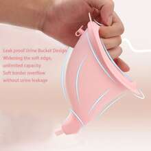 Female Urinal - Wearable Male Urinal With Elastic Waistband And 1 800ml Urine Collection Bag - Reusable Urine Collector (Pink) - 珊瑚粉 - 查看 6