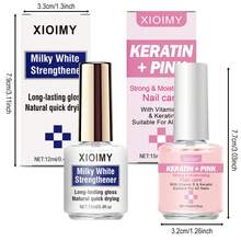 Xioimy XIOIMY 2pcs Nail Strengthener Set, Pink & Milky White Nail Hardener, Odorless Water-Based, Decorative Manicure, Natural Transparent Pink Brightening Gloss, Long-Lasting Glossy Natural Quick-Drying, Nutritious & Healthy Nails