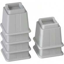 ZTON Adjustable Bed Furniture Risers Elevation In Heights 3", 5" Or 8" Heavy Duty Risers For Both Posts And Wheels Of Furniture Sofa Bed Couch Chair Table,Support Up To 3000 Lbs. (12 Pack, Grey)