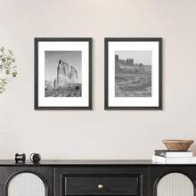 2pcs 30x40 Solid Wooden Picture Frames With Plexiglass, A4 Photo Frames With Stand Tabletop Or Wall Hanging, 12x16 Poster Frame, A3 Certificate Hoto Frames, A5 Black Frame, 8x10/11x14/6x4/5x7 Black Wooden Picture Frames. - Black - View 5