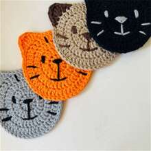 Handgestrickte süße Katzen- & Bären-Untersetzer, Wärmeisolationsmatten