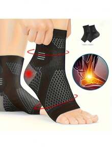Sports Compression Ankle Leg Warmers, Breathable Moisture-Wicking Toe-Less Leg Warmers, Ankle Support, Injury Prevention - Multicolor - View 1