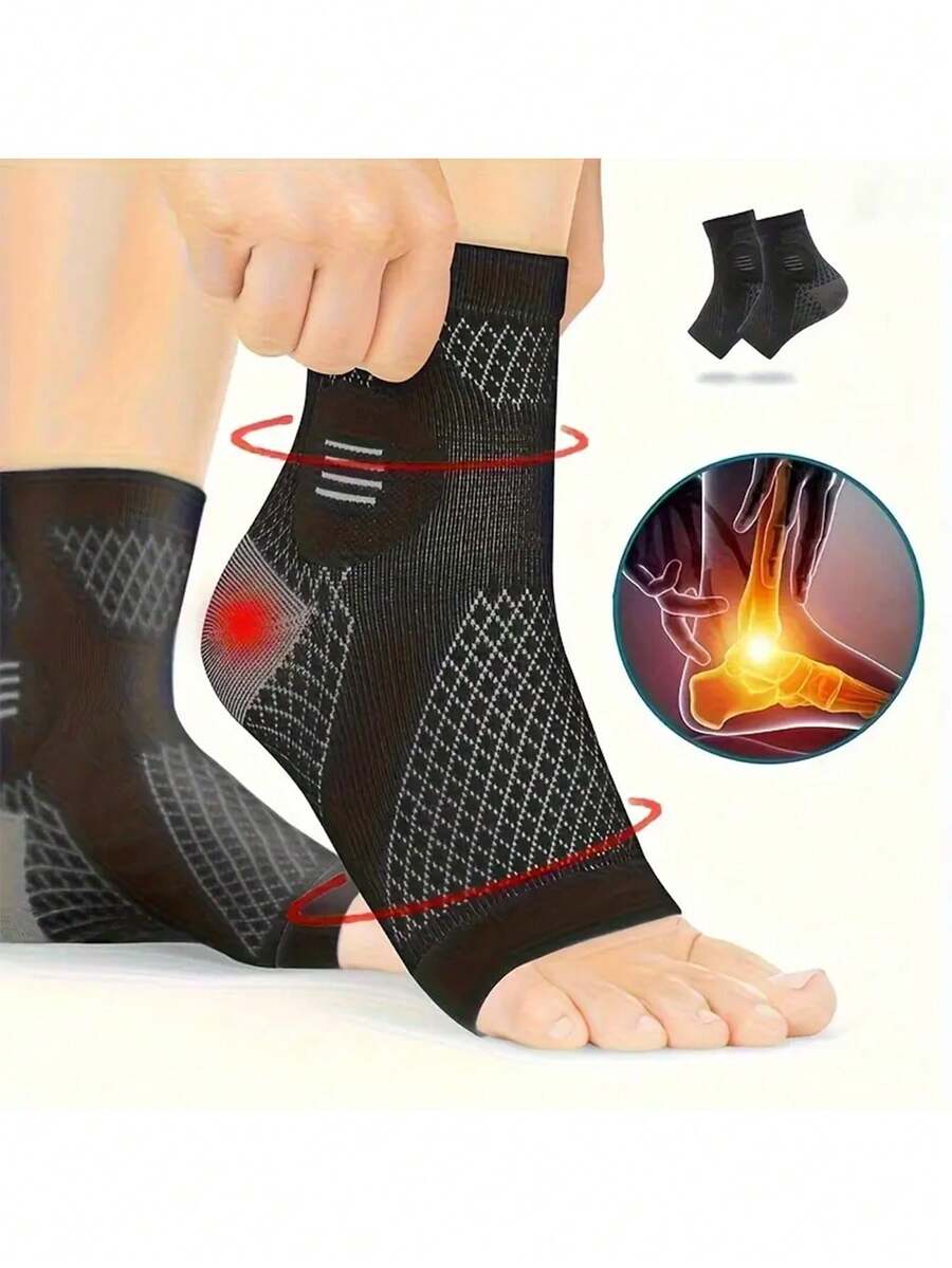 Sports Compression Ankle Leg Warmers, Breathable Moisture-Wicking Toe-Less Leg Warmers, Ankle Support, Injury Prevention - Multicolor - View 1